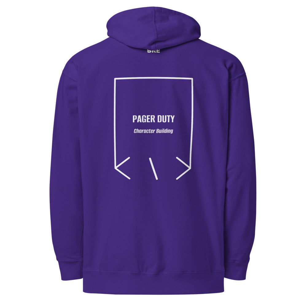 Pager Duty — Purple White back mockup