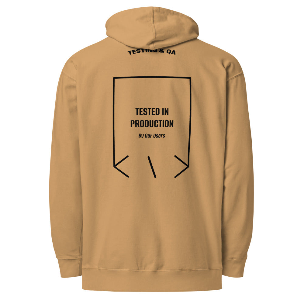 Tested In Production — Sandstone Black back mockup