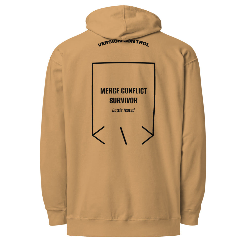 Merge Conflict Survivor — Sandstone Black back mockup