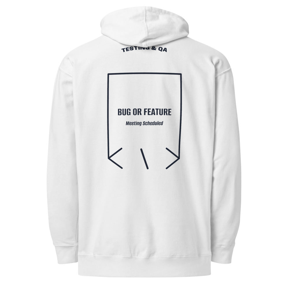 Bug Or Feature — White Classic Navy back mockup