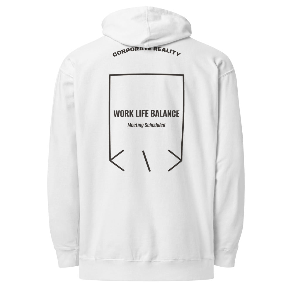 Work Life Balance — White Charcoal Heather back mockup