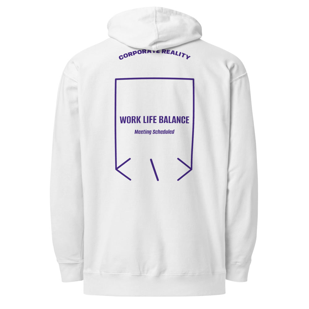 Work Life Balance — White Purple back mockup