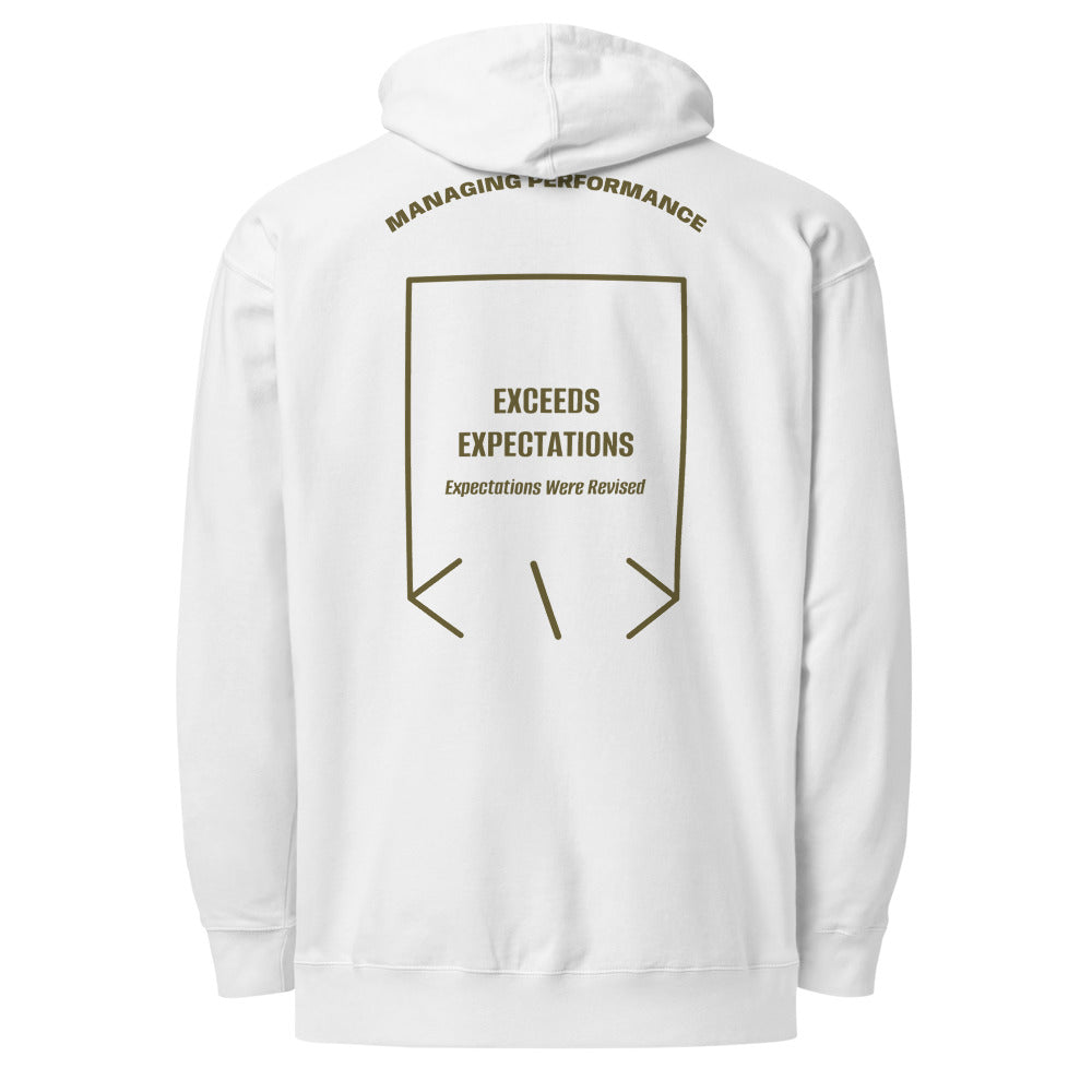 Exceeds Expectations — White Army back mockup