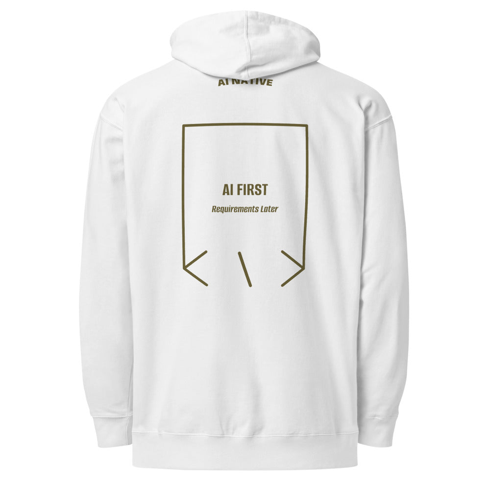 AI First — White Army back mockup