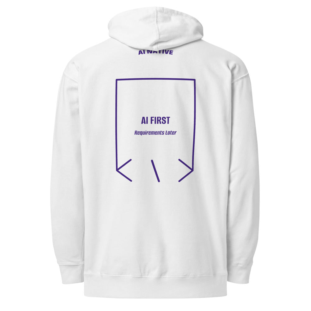 AI First — White Purple back mockup