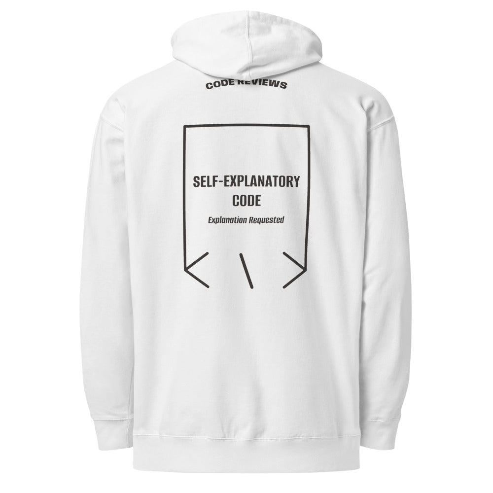 Self-Explanatory Code — White Charcoal Heather back mockup