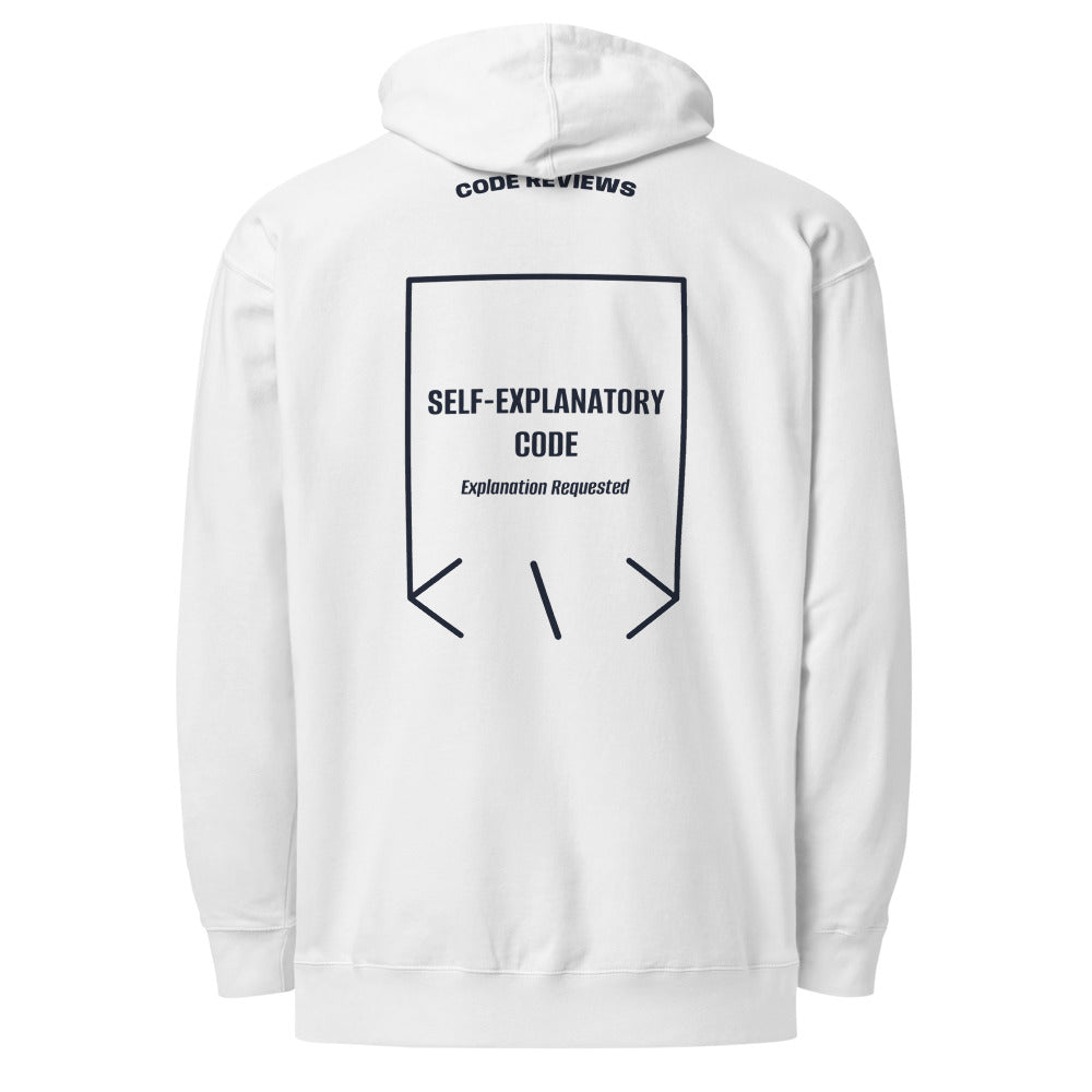 Self-Explanatory Code — White Classic Navy back mockup