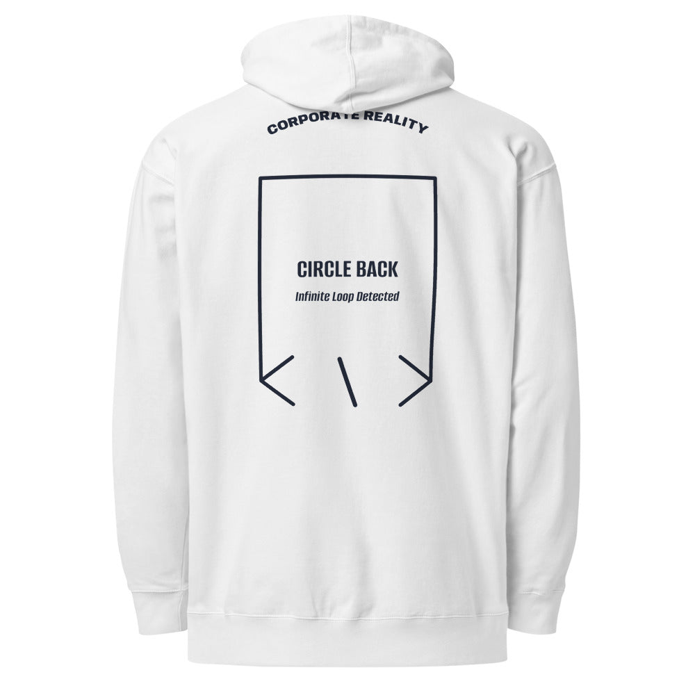 Circle Back — White Classic Navy back mockup