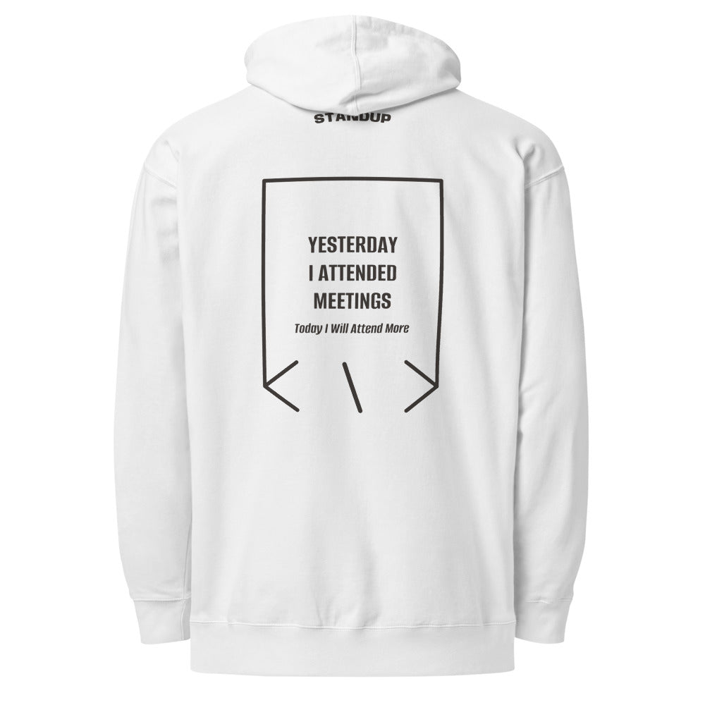 Yesterday I Attended Meetings — White Charcoal Heather back mockup