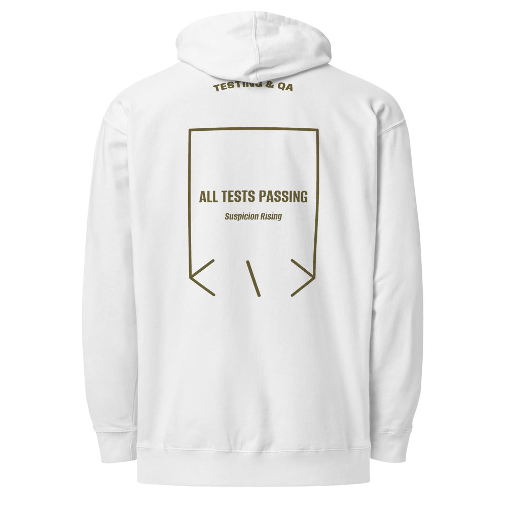 All Tests Passing — White Army back mockup