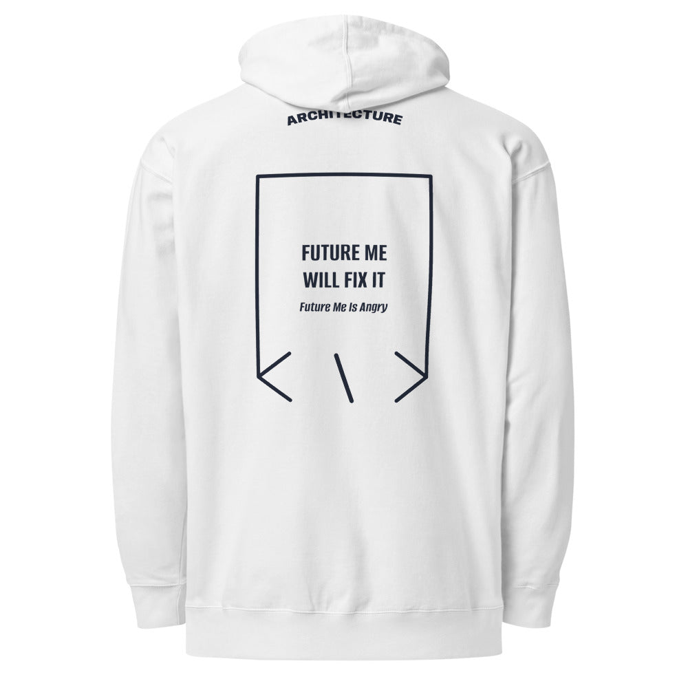 Future Me Will Fix It — White Classic Navy back mockup