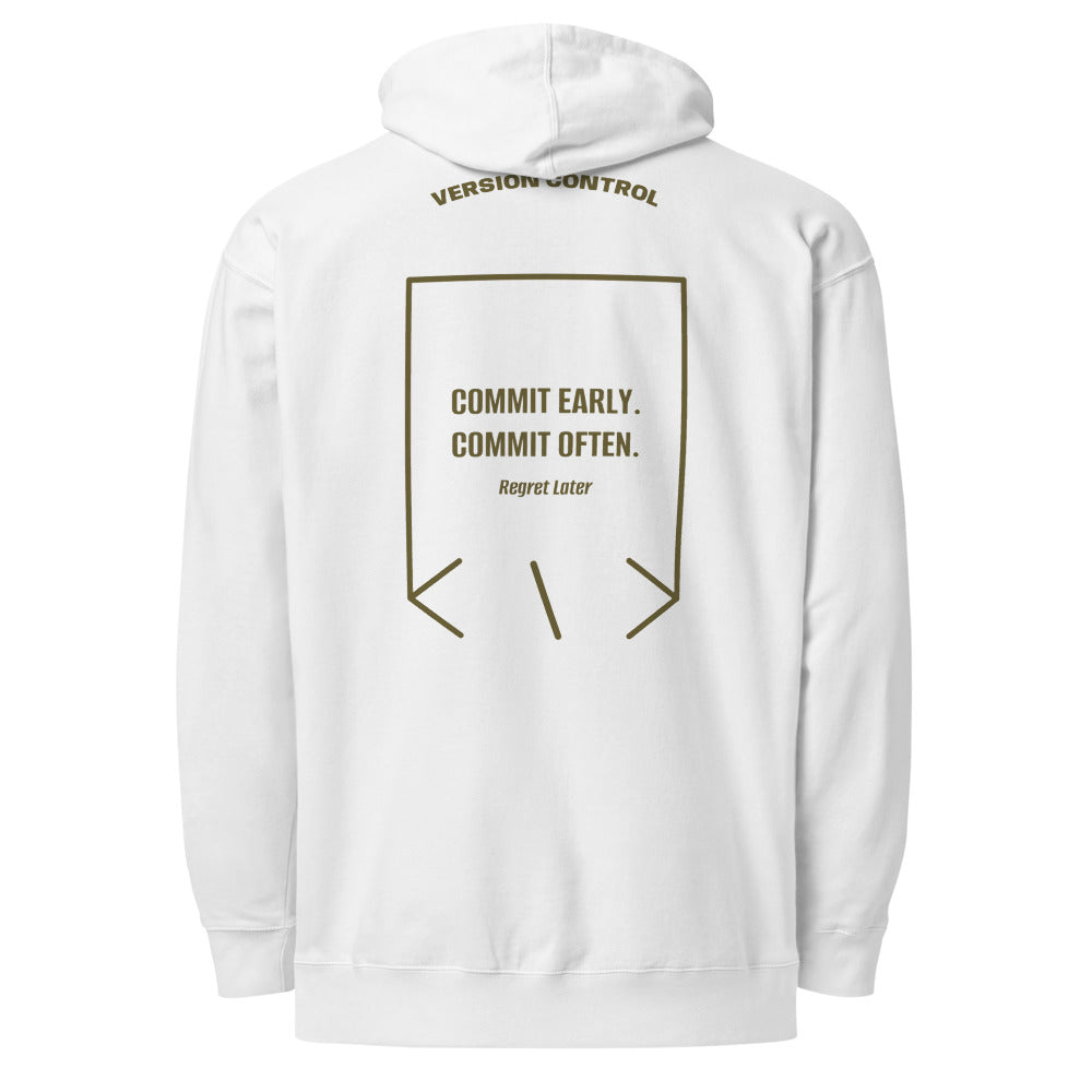 Commit Early. Commit Often. — White Army back mockup