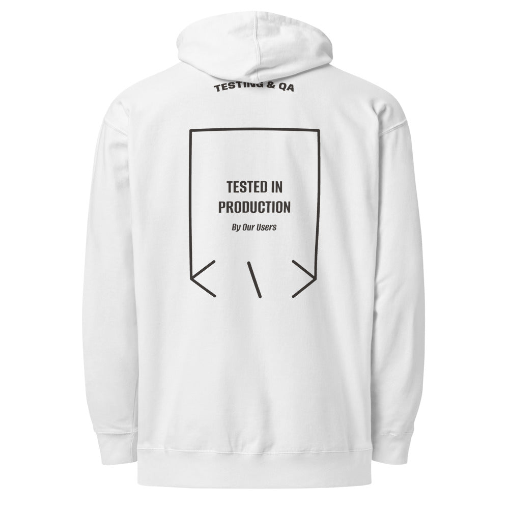 Tested In Production — White Charcoal Heather back mockup