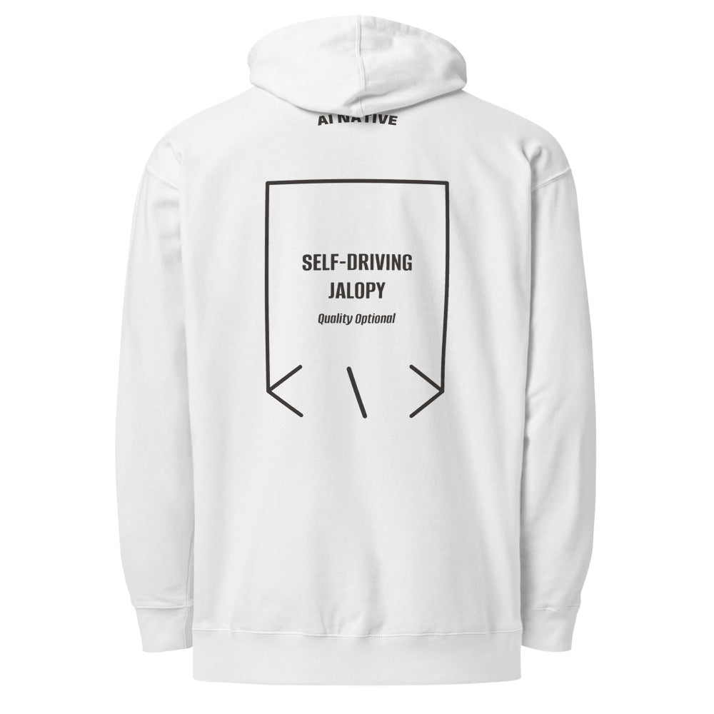 Self-Driving Jalopy — White Charcoal Heather back mockup