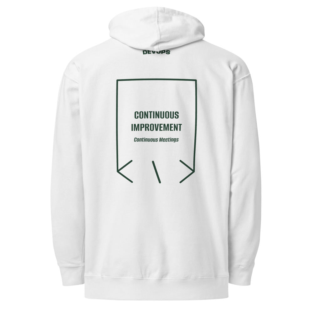 Continuous Improvement — White Alpine Green back mockup