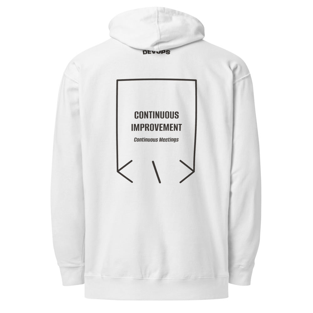 Continuous Improvement — White Charcoal Heather back mockup