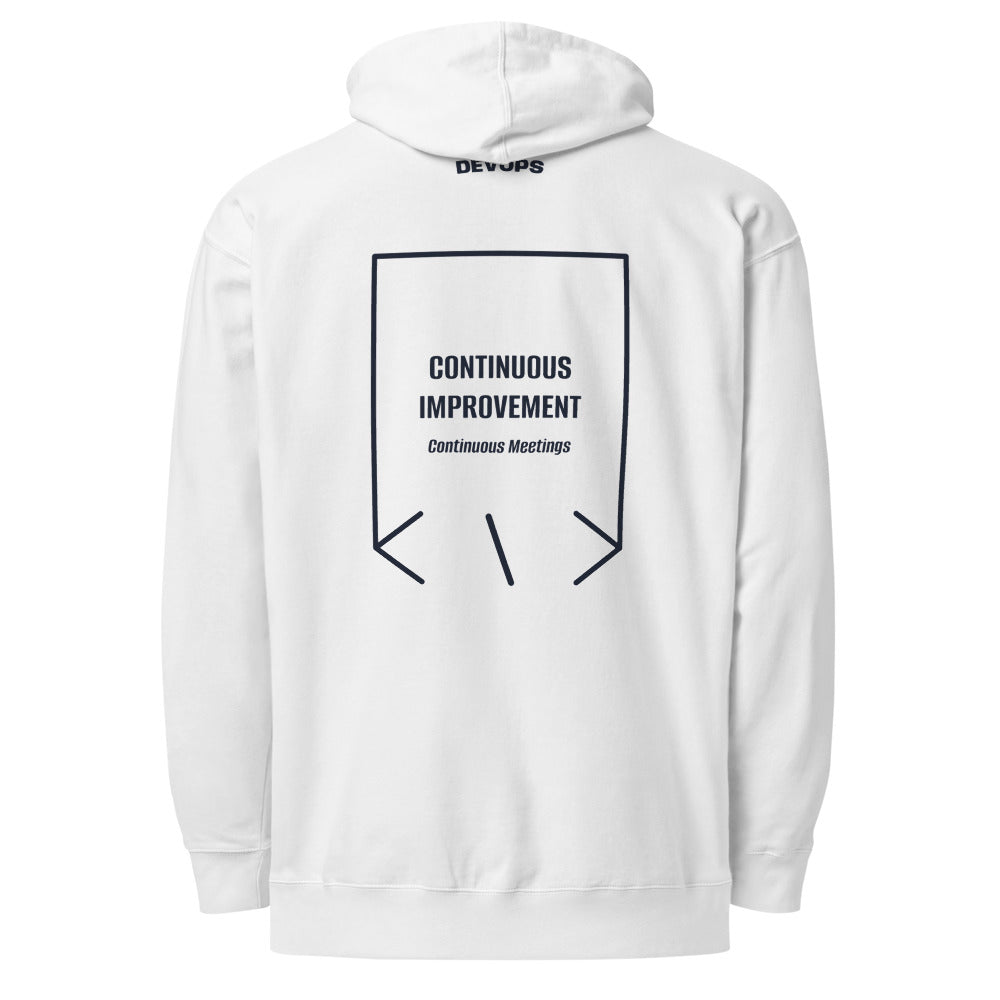 Continuous Improvement — White Classic Navy back mockup