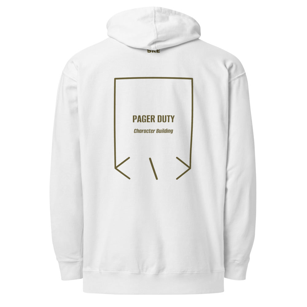 Pager Duty — White Army back mockup