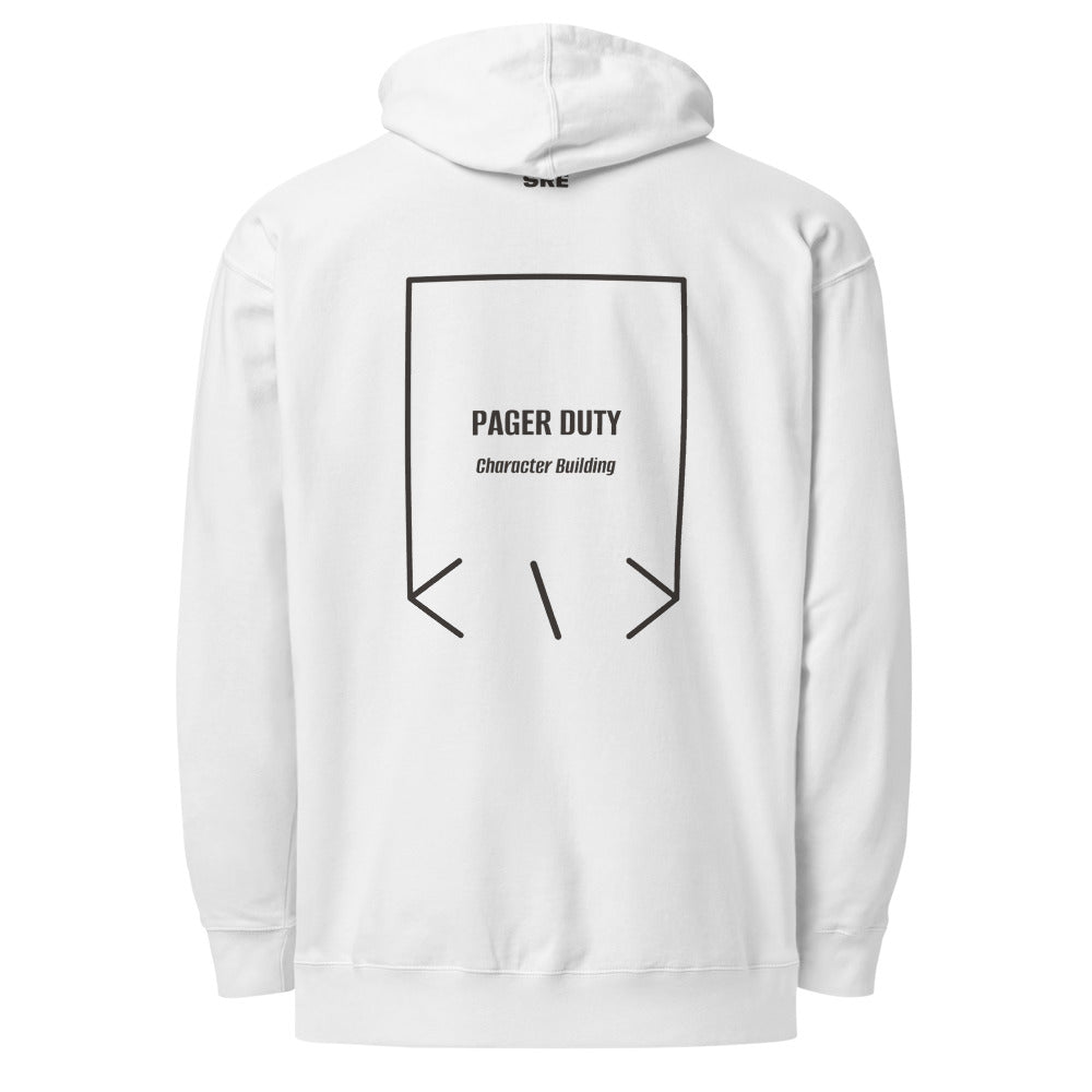 Pager Duty — White Charcoal Heather back mockup