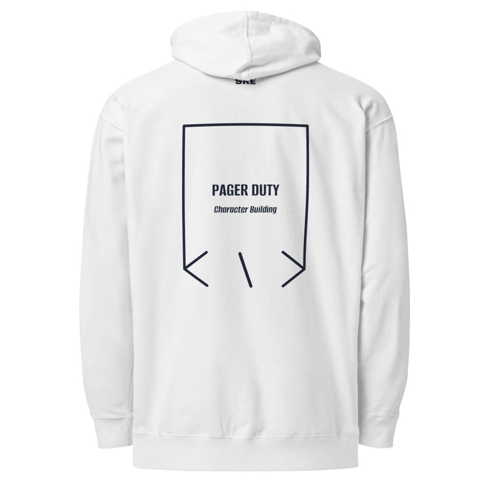 Pager Duty — White Classic Navy back mockup
