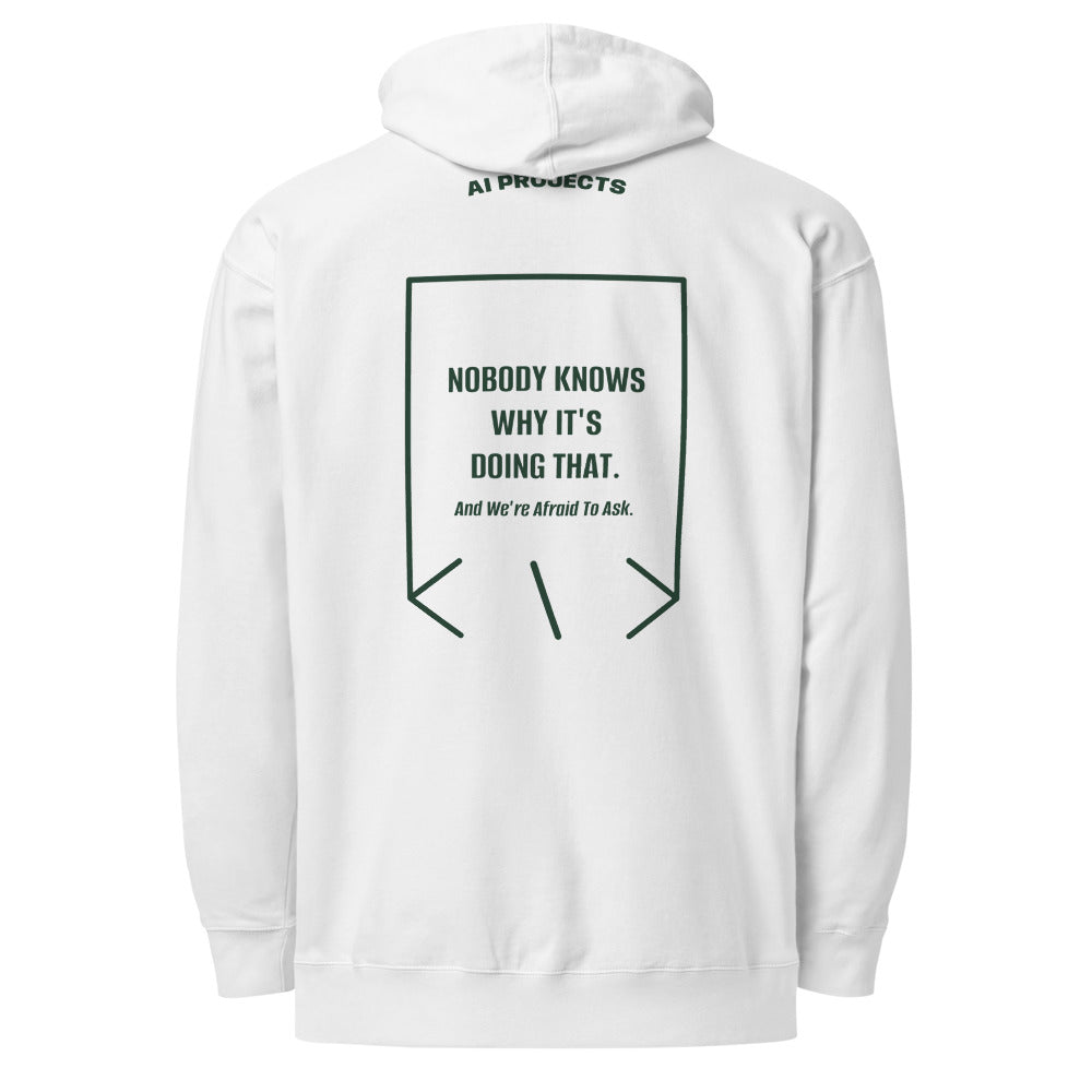 Nobody Knows Why It's Doing That. — White Alpine Green back mockup