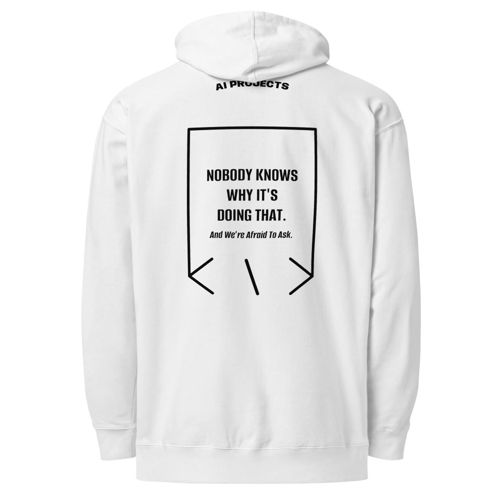 Nobody Knows Why It's Doing That. — White Black back mockup