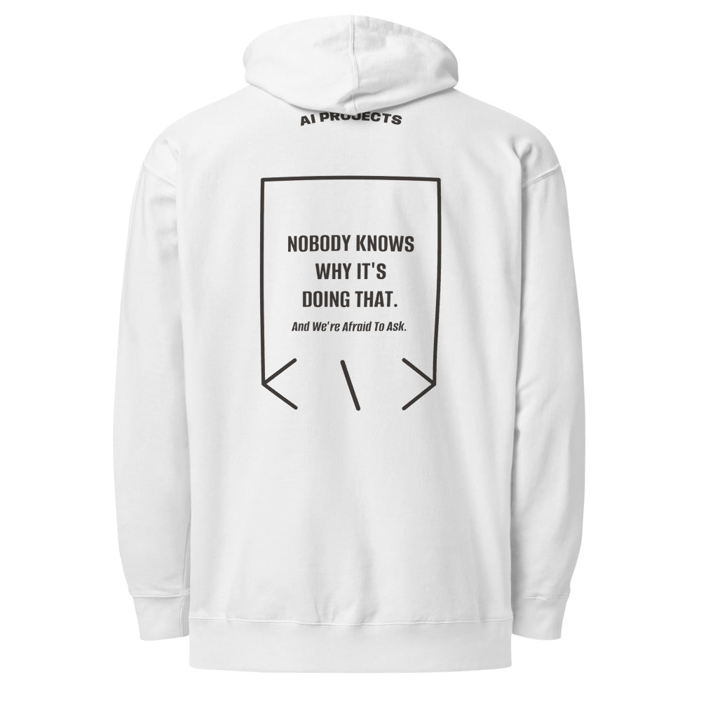 Nobody Knows Why It's Doing That. — White Charcoal Heather back mockup