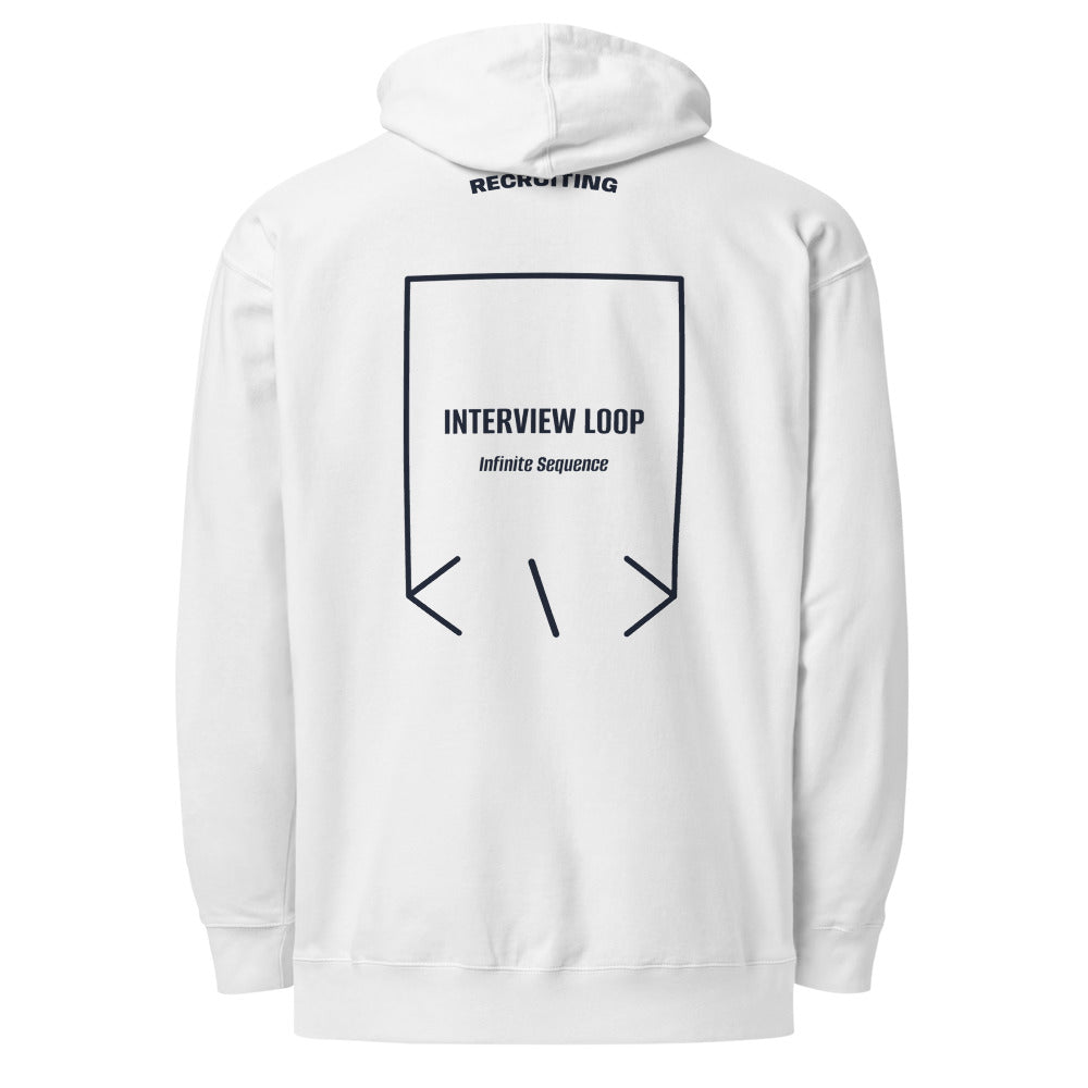 Interview Loop — White Classic Navy back mockup