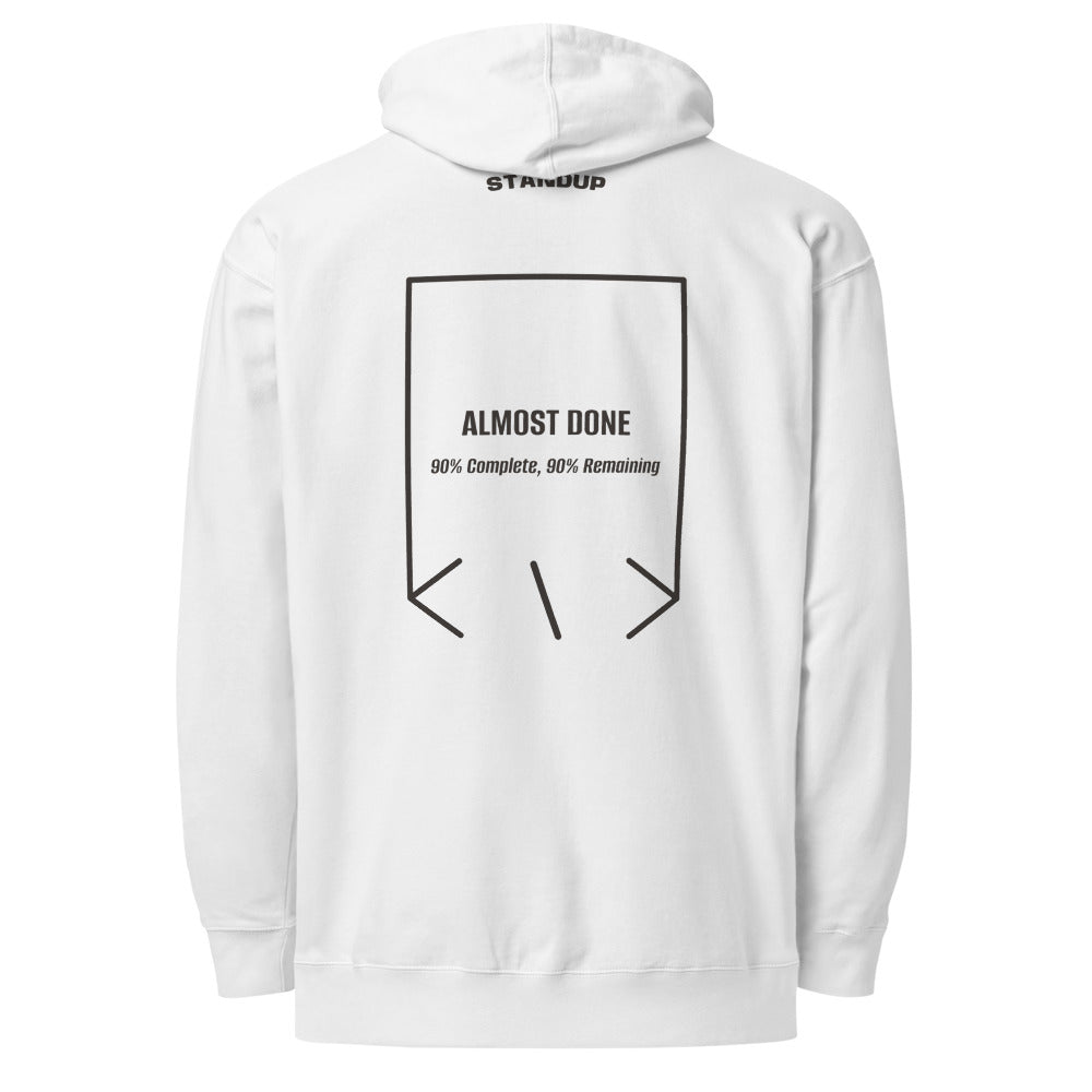 Almost Done — White Charcoal Heather back mockup
