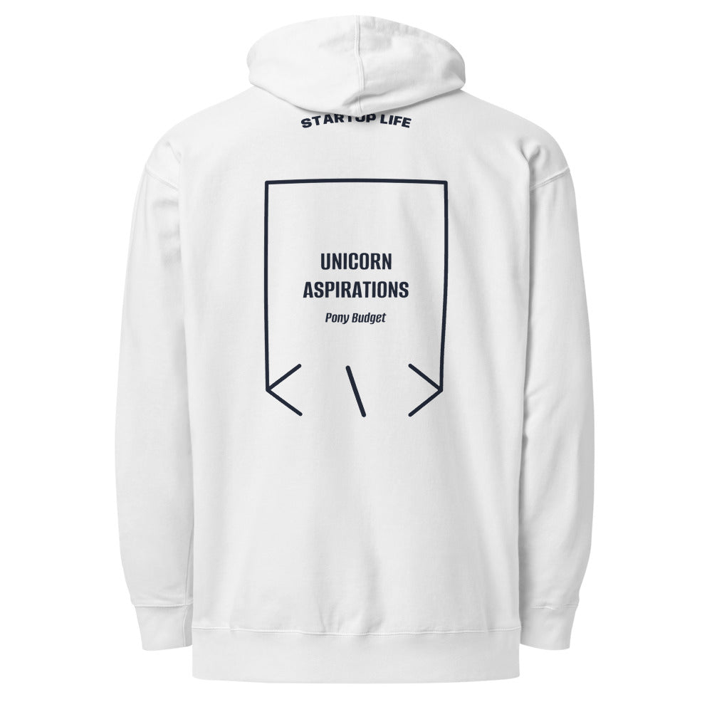 Unicorn Aspirations — White Classic Navy back mockup