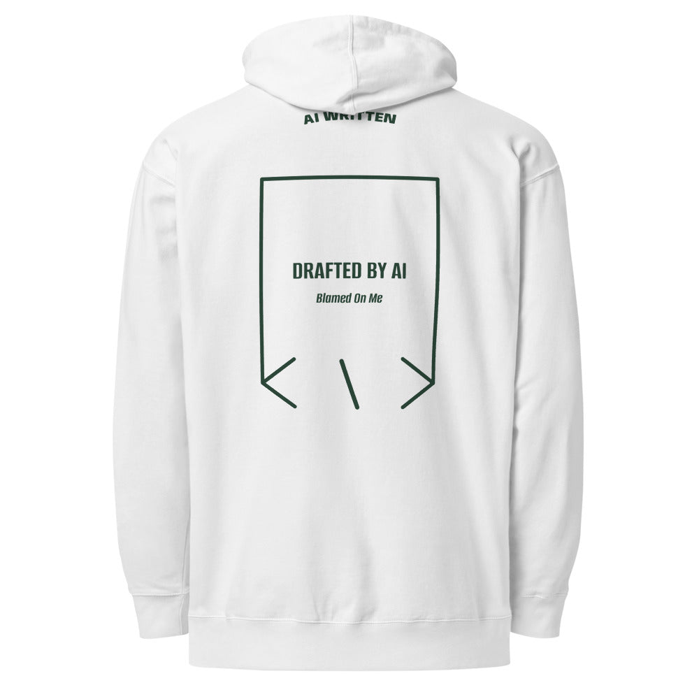Drafted By AI — White Alpine Green back mockup