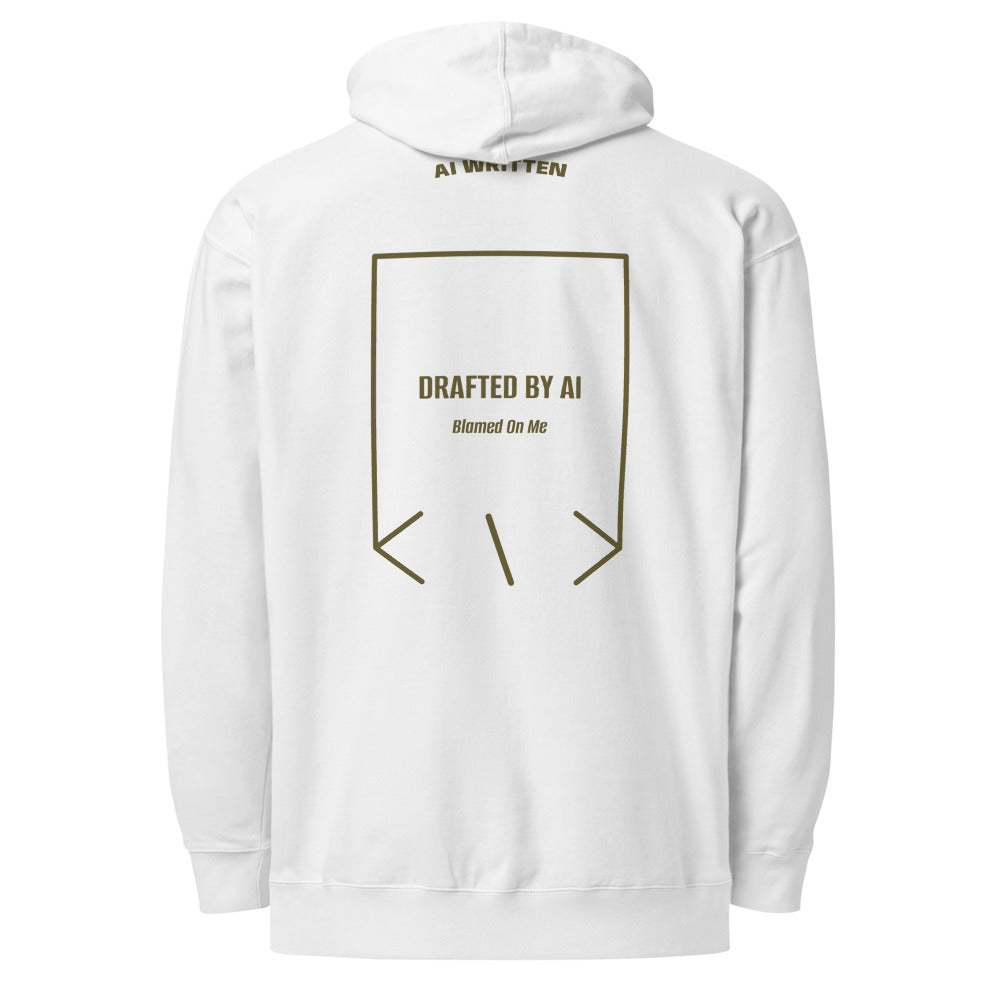 Drafted By AI — White Army back mockup