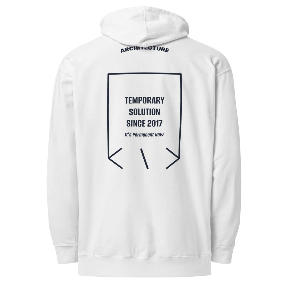 Temporary Solution Since 2017 — White Classic Navy back mockup