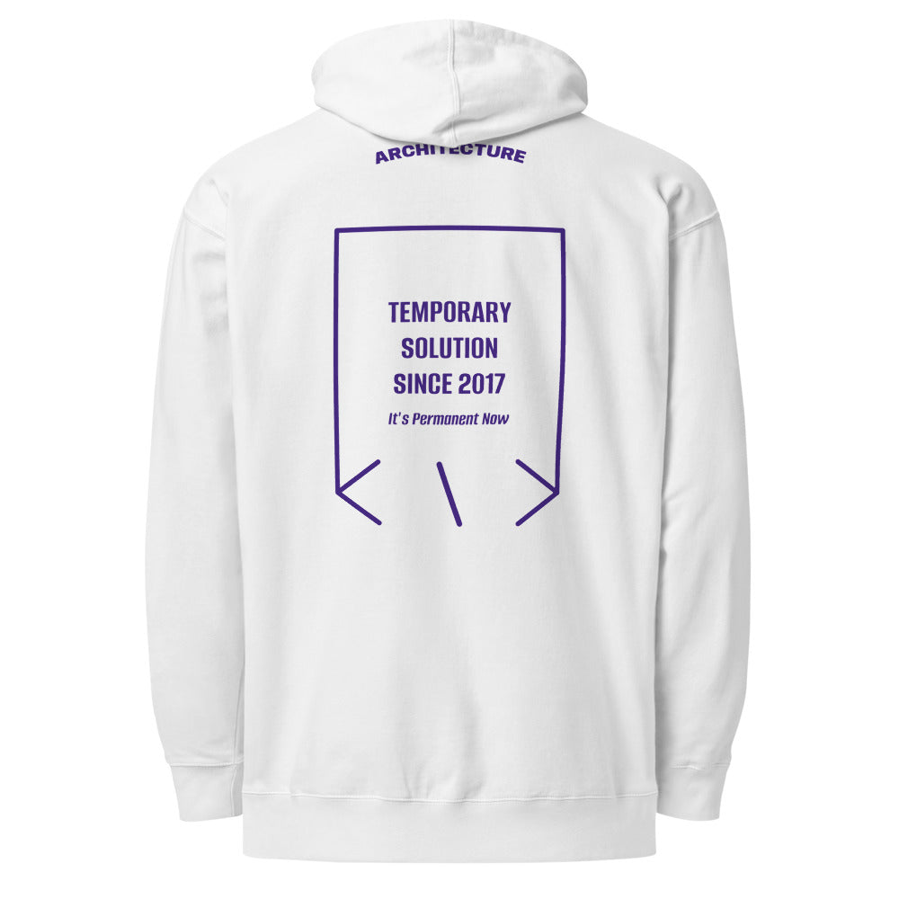 Temporary Solution Since 2017 — White Purple back mockup