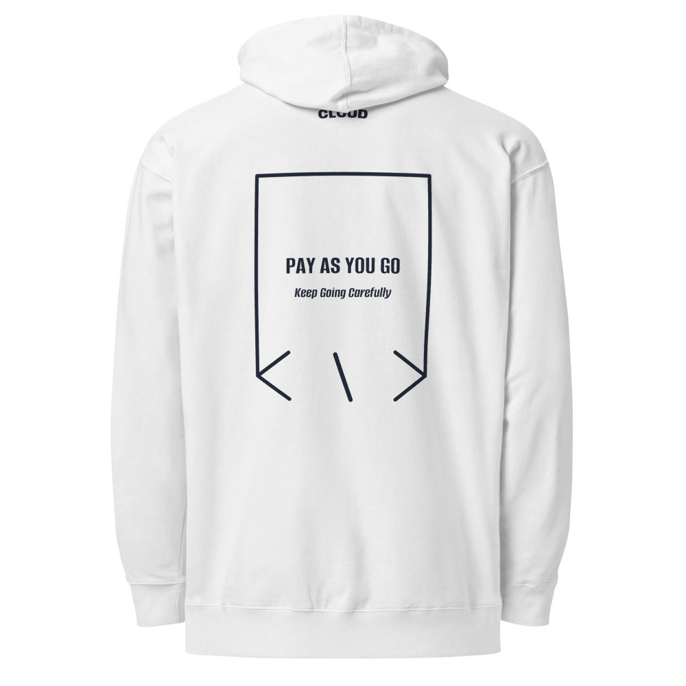 Pay As You Go — White Classic Navy back mockup
