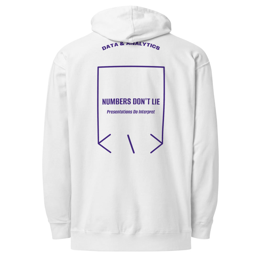 Numbers Don't Lie — White Purple back mockup