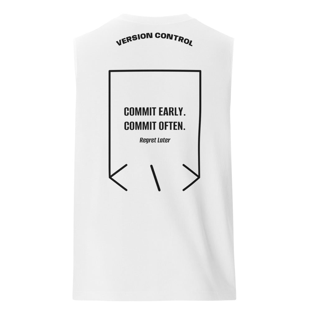 Commit Early. Commit Often. — secondary back mockup