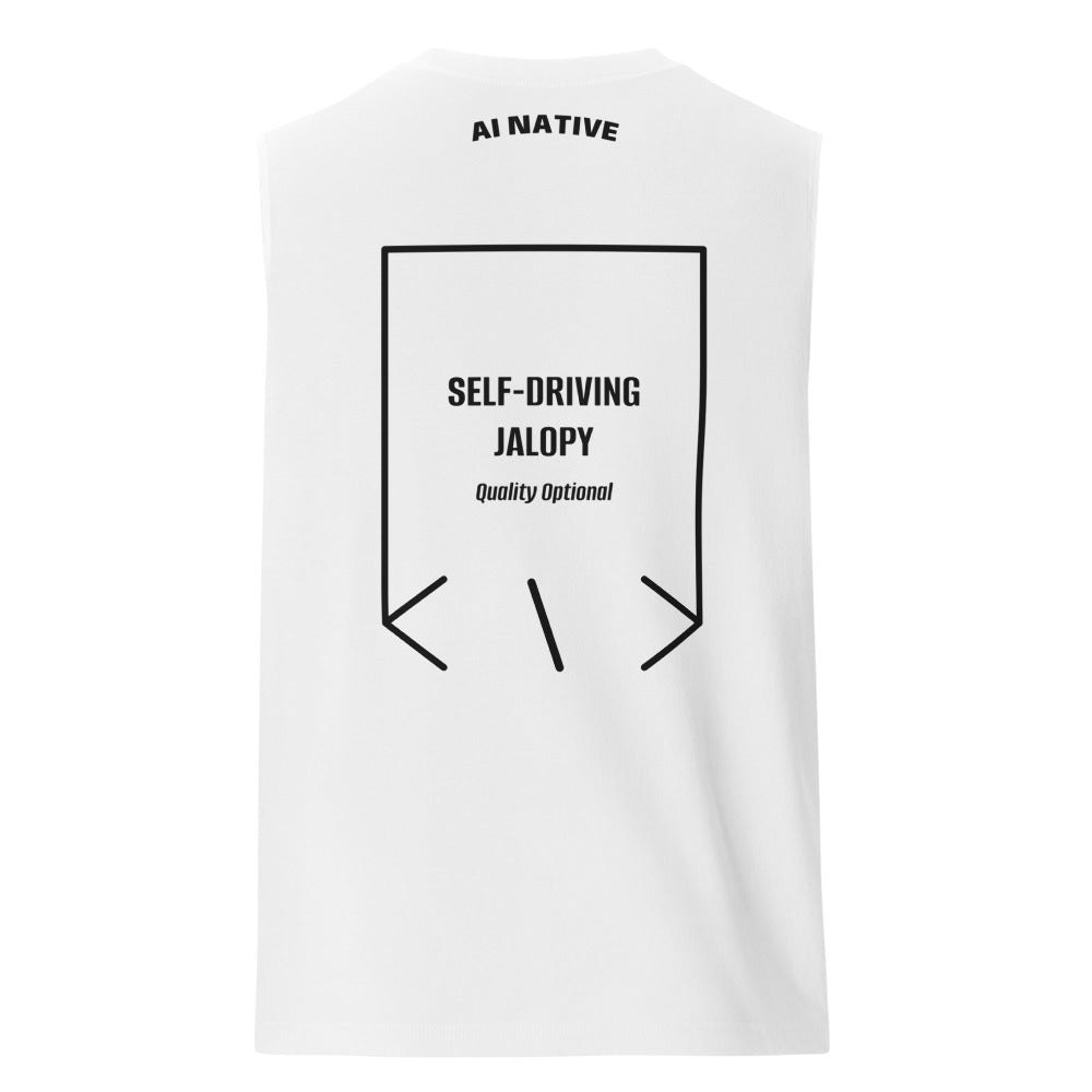 Self-Driving Jalopy — White Black back mockup