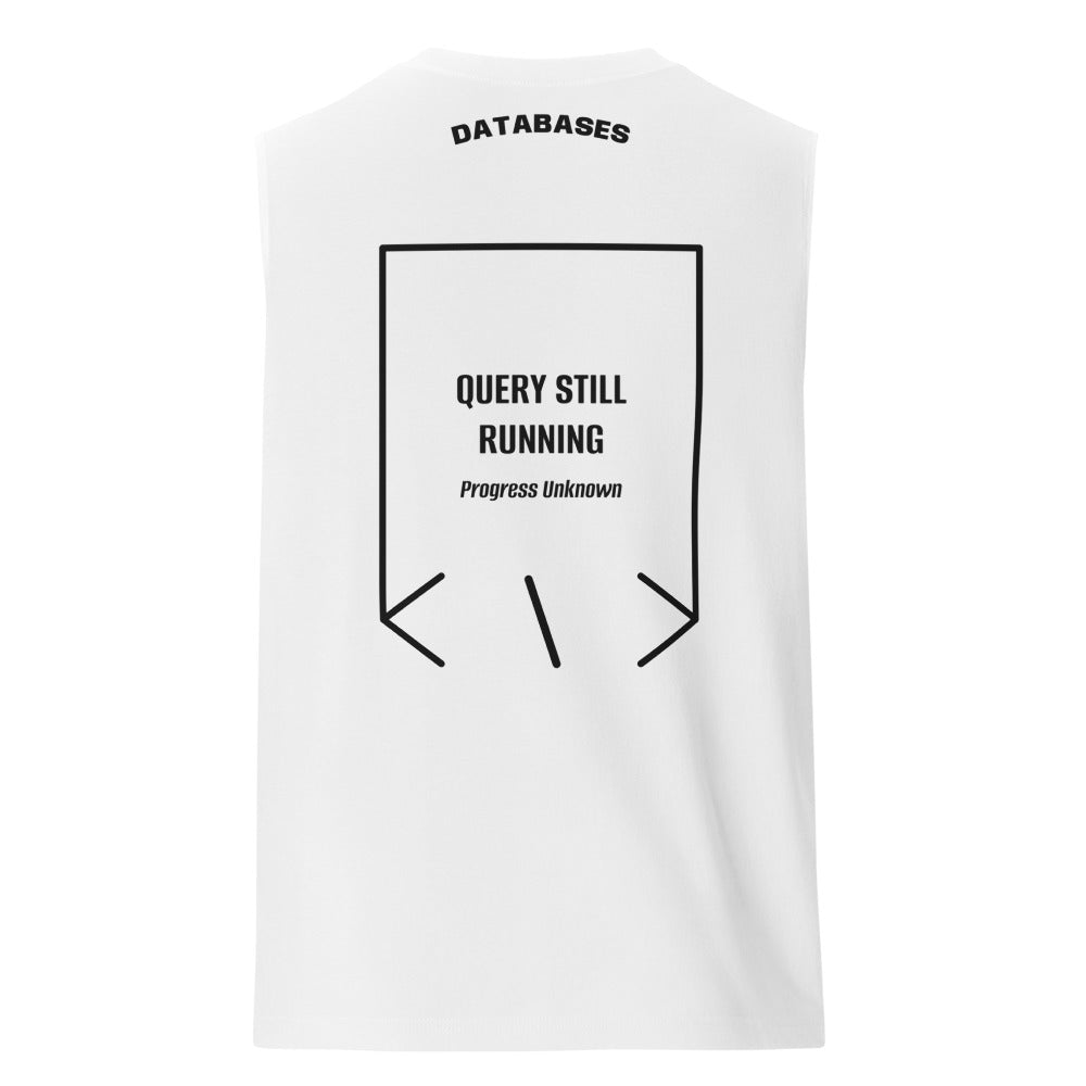 Query Still Running — White Black back mockup