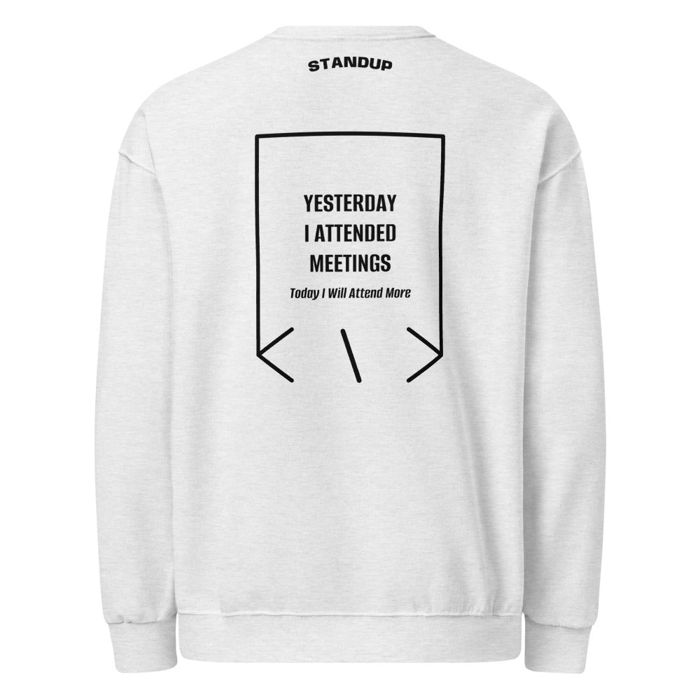 Yesterday I Attended Meetings — Ash Black back mockup