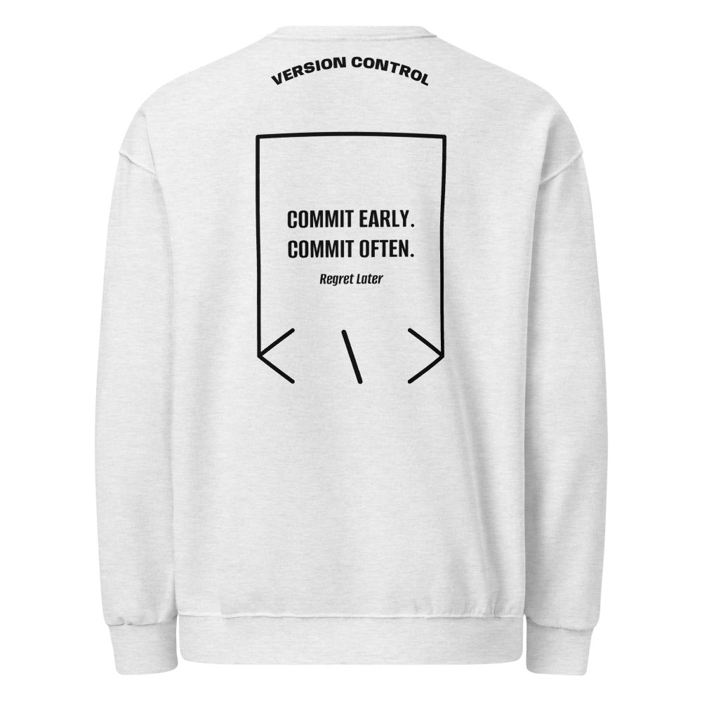 Commit Early. Commit Often. — Ash Black back mockup
