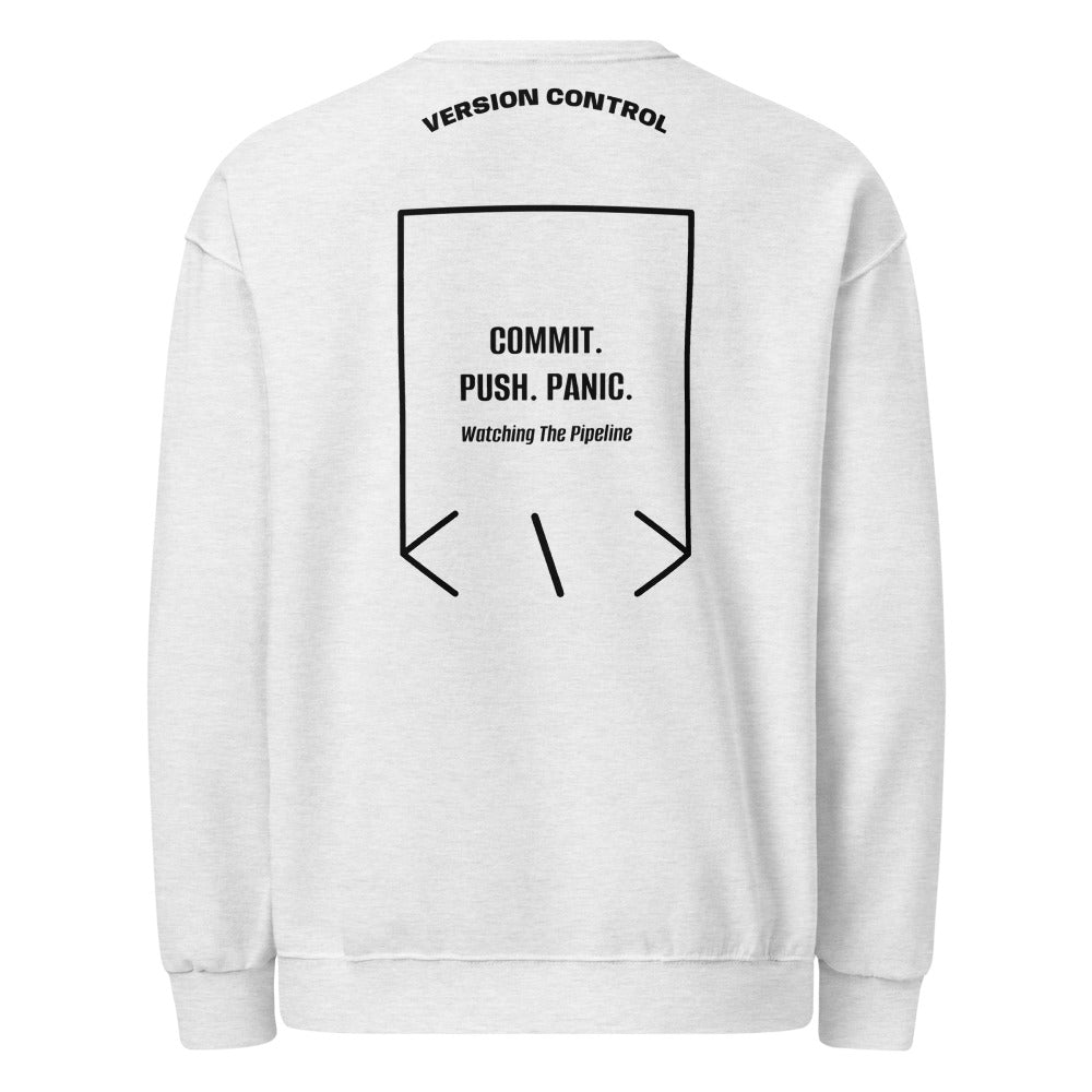 Commit. Push. Panic. — Ash Black back mockup