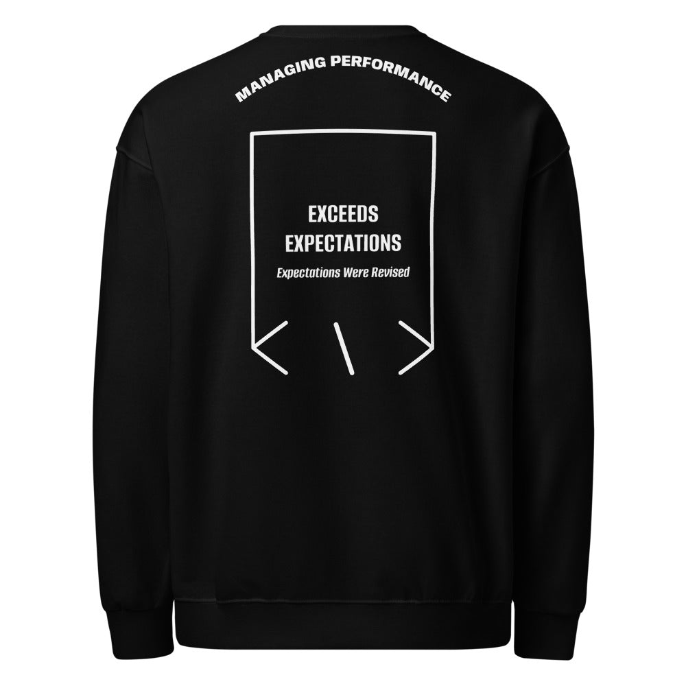 Exceeds Expectations — Black White back mockup