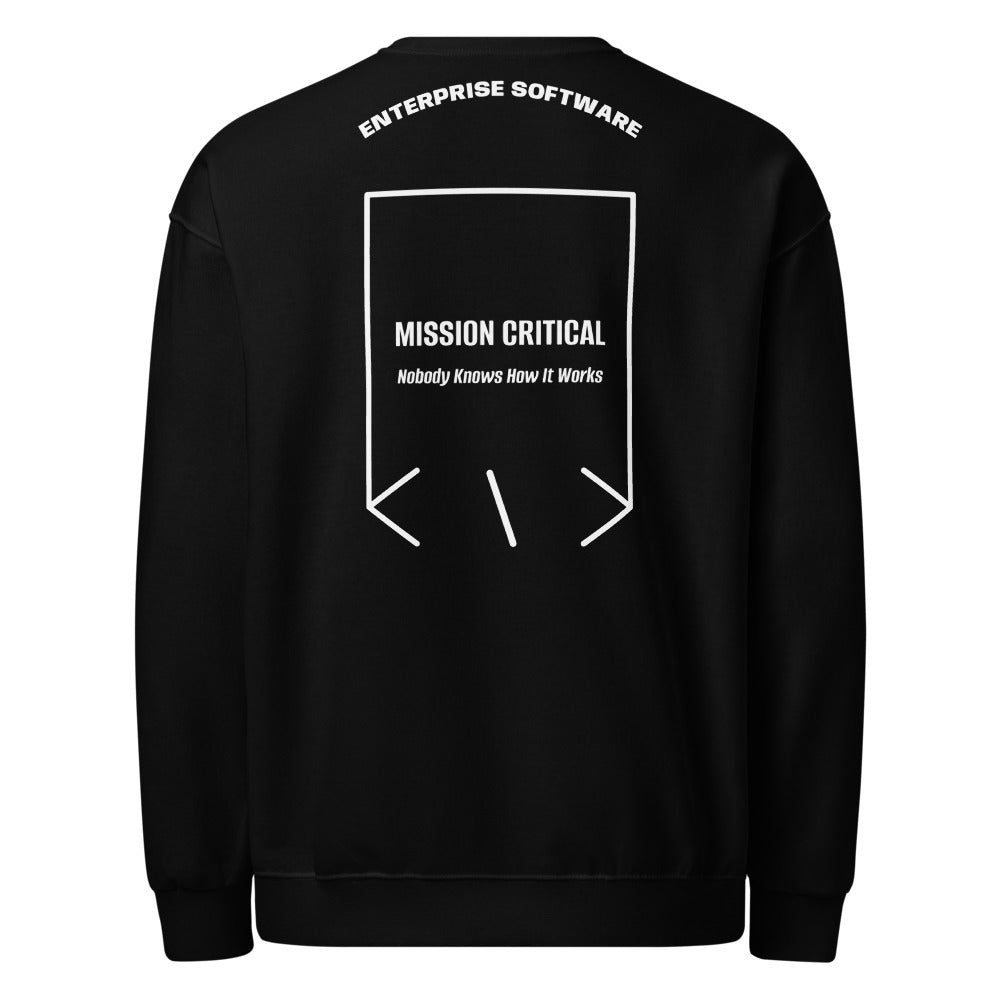 Mission Critical — Black White back mockup