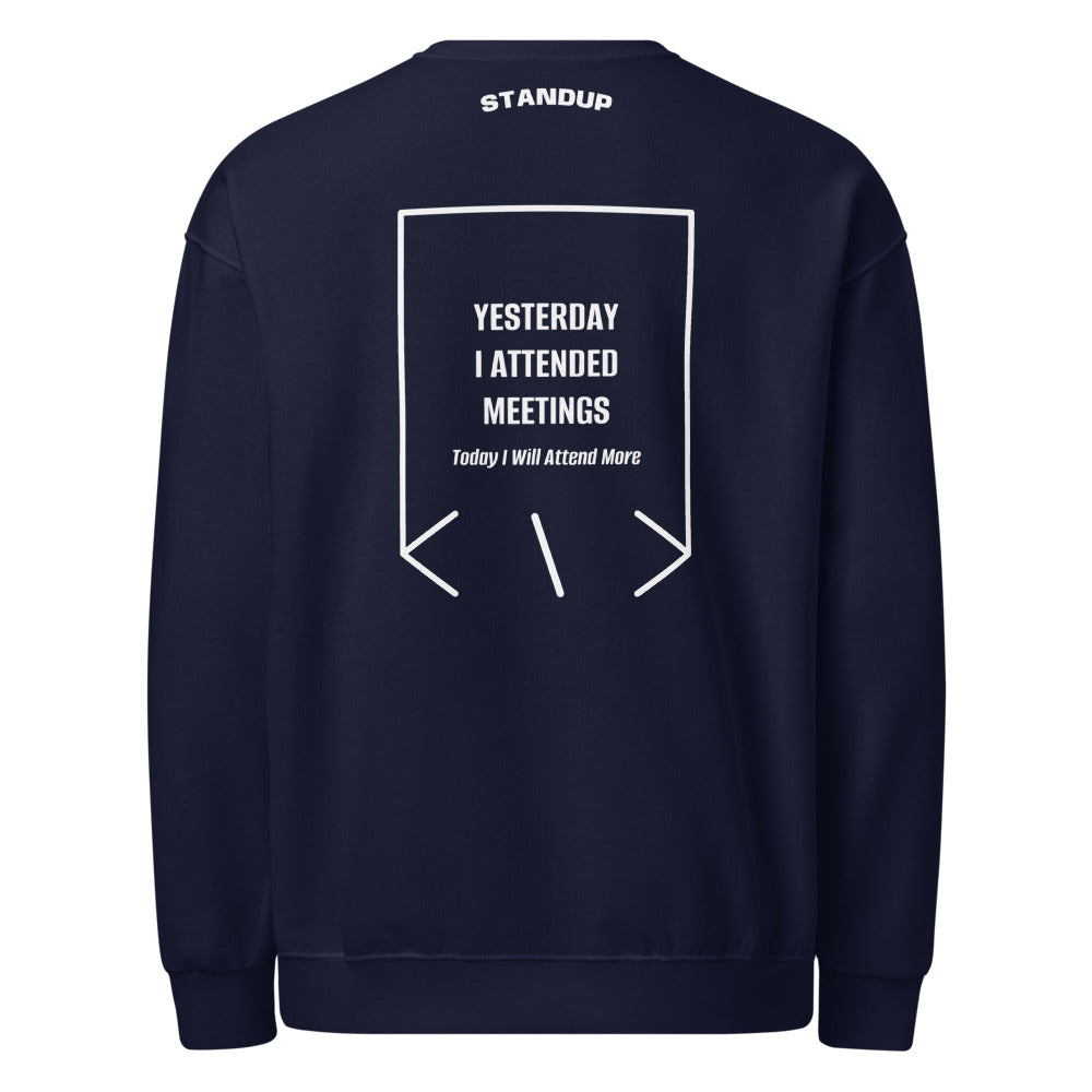 Yesterday I Attended Meetings — J. Navy White back mockup