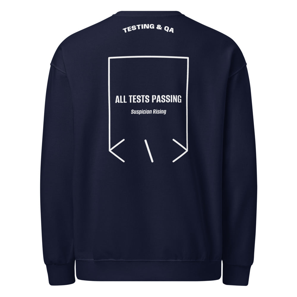 All Tests Passing — J. Navy White back mockup