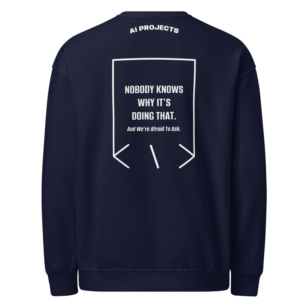 Nobody Knows Why It's Doing That. — J. Navy White back mockup