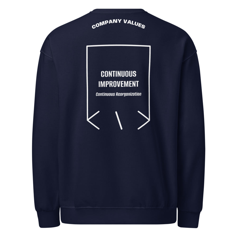 Continuous Improvement — J. Navy White back mockup