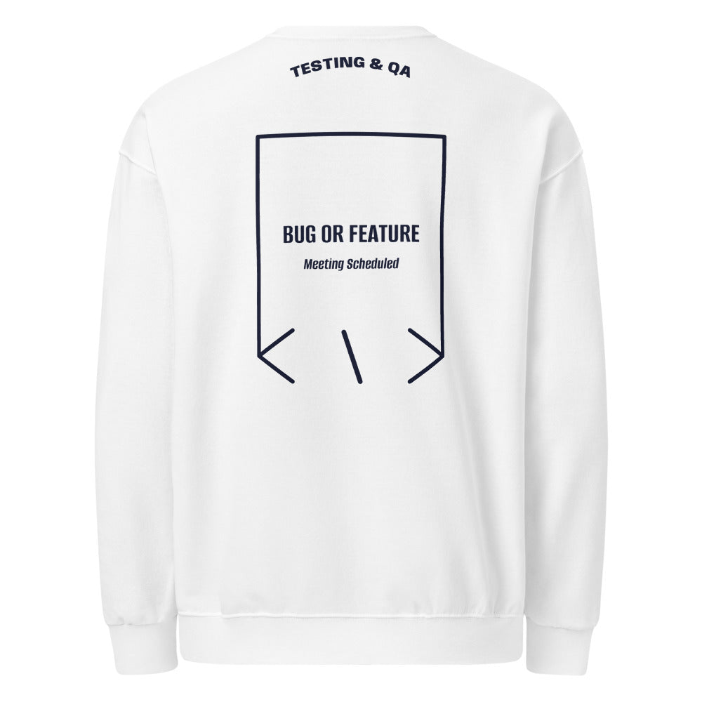 Bug Or Feature — White J. Navy back mockup