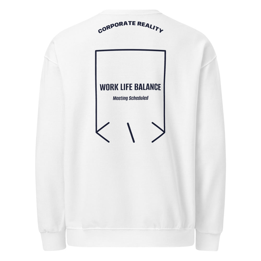 Work Life Balance — White J. Navy back mockup